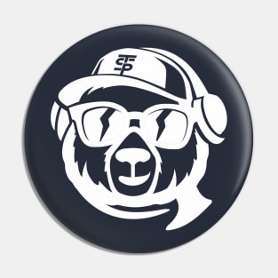 The Sound Podcast Bear (White) Pin