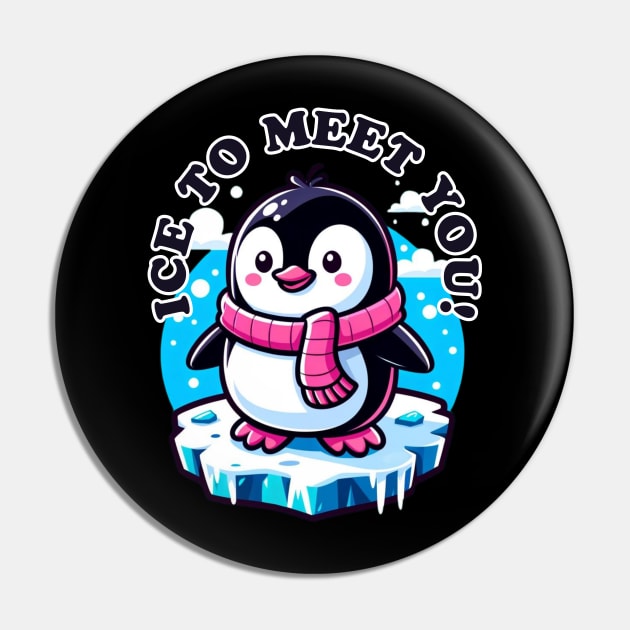 Frosty Welcome: Penguin's Greeting Pin by vk09design