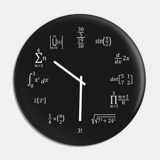 Math Clock Pin