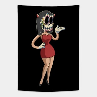 Lady Skull Fiesta Tapestry