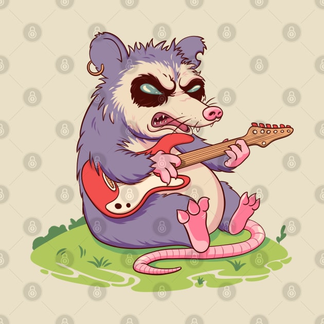 The opossum is ready for the rock concert by Verbinavision