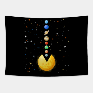 Funny Solar System - Astronauts Space Video Games Tapestry