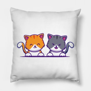 Cute Cat Couple Friend (2) Pillow