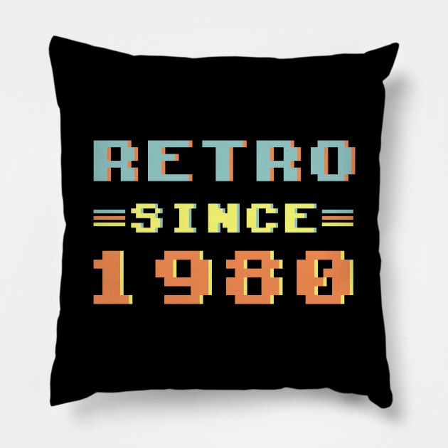 Retro Since 1980 Pillow by Hip City Merch