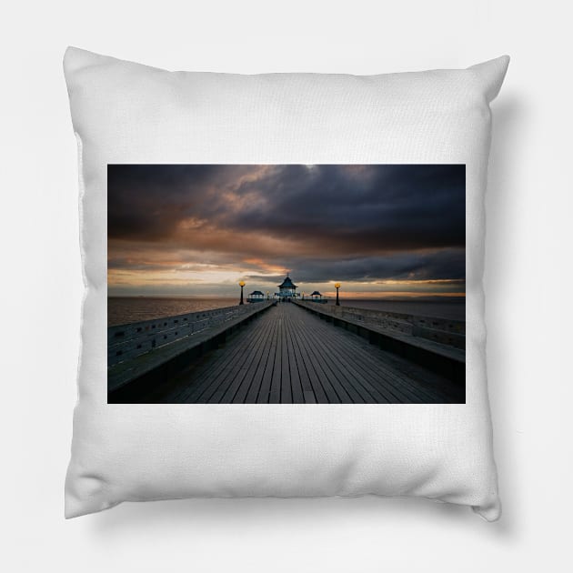 Sunset Pier Pillow by Nigdaw