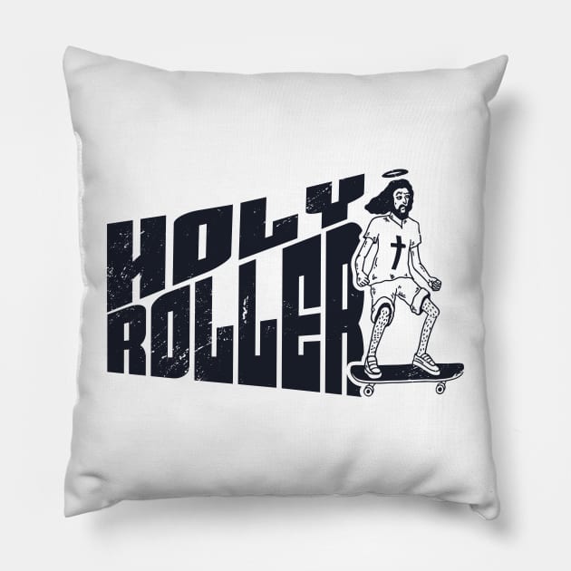 Vintage Zine Holly Roller Jesus Christ // Skate for Jesus // Funny Jesus Christian Humor // Skater Jesus Pillow by Now Boarding