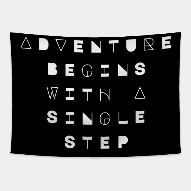 Adventure Begins With A Single Step Tapestry by Wanderlust Clothing Co.