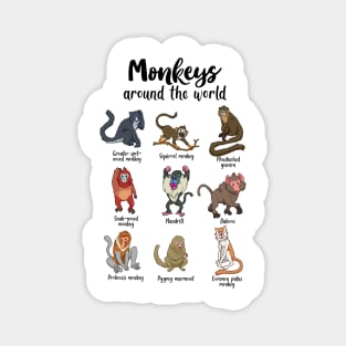 Monkeys of the world - Types of Monkeys Magnet