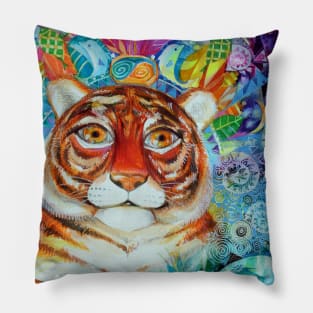 crazy tigre Pillow