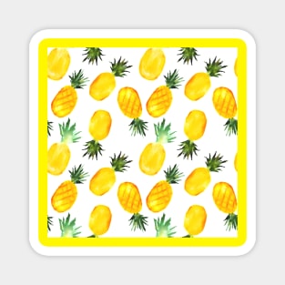 Watercolor pineapples Magnet