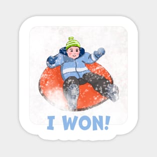 Kids Snow Tubing, I Won! Magnet