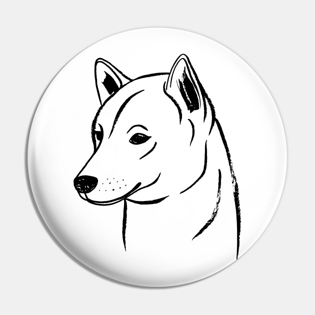 Shiba Inu Black And White Shiba Inu Pin Teepublic