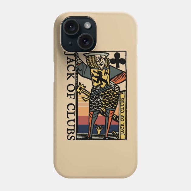 Vintage Character of Playing Card Jack of Clubs Phone Case by KewaleeTee