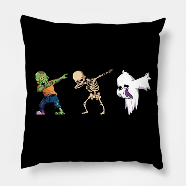 Dabbing Halloween Creatures Pillow by MZeeDesigns