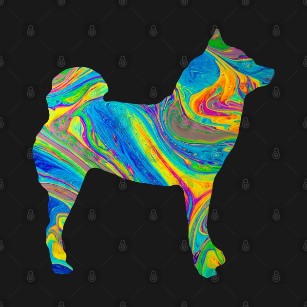 Lilly the Shiba Inu Silhouette - Colourful Bubble on White by shibalilly