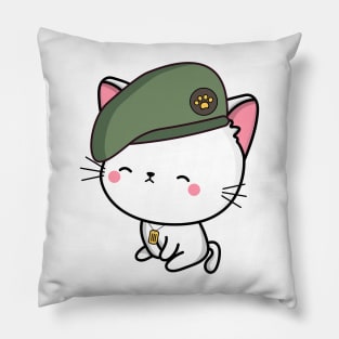 Green Beret Angora Cat Pillow
