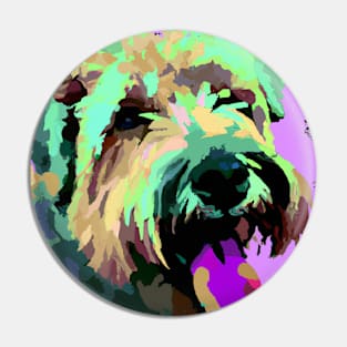 Soft Coated Wheaten Terrier Pop Art - Dog Lover Gifts Pin