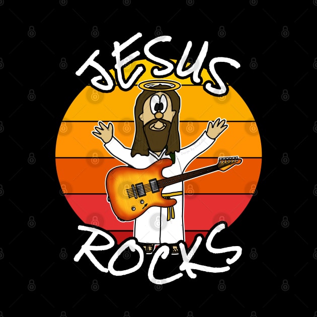 Jesus Rocks Electric Guitar Christian Guitarist by doodlerob