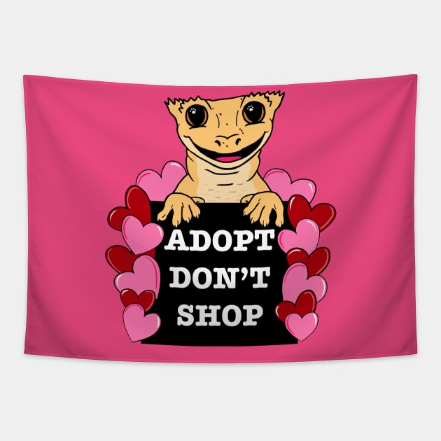 Crested Gecko Adopt Don't Shop Tapestry by EcoElsa