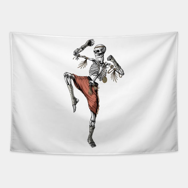 Muay Thai Skeleton Tapestry by underheaven