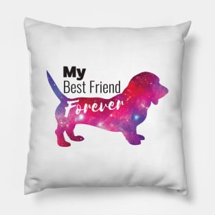 BFF: My Best Friend is a Basset Hound Dog Space Pillow