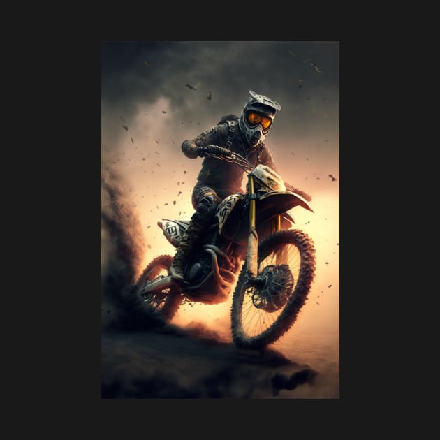 Fast Dirt bike rider on mars CGI style by KoolArtDistrict