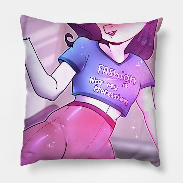 Fashion is not my profession Pillow by yukomaussi