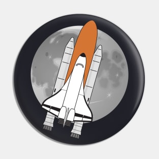 Space Shuttle T-Shirt Landing On The Moon Rocket Spaceship Pin