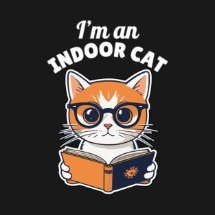 I'm an Indoor Cat Reading Book T-Shirt