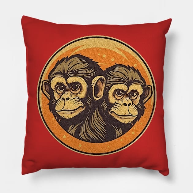 Monkey Couple Pillow by KOTYA