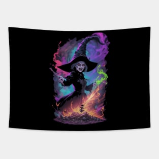 Witch casting a spell Tapestry