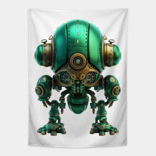Steampunk Green Robot #1 Tapestry
