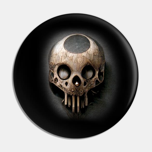 Ancient Alien Skull Artwork Pin by maxdax