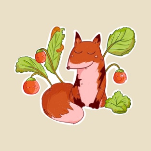 Sleepy Strawberry Fox T-Shirt