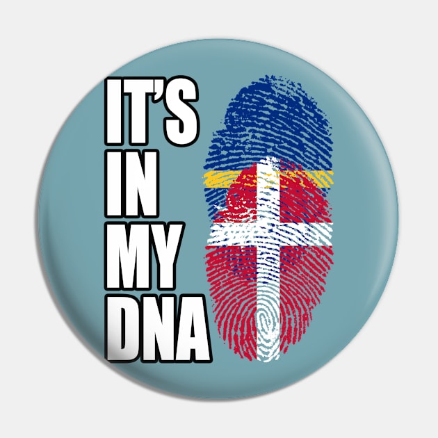 Danish And Nauruan Mix DNA Flag Heritage Pin by Just Rep It!!
