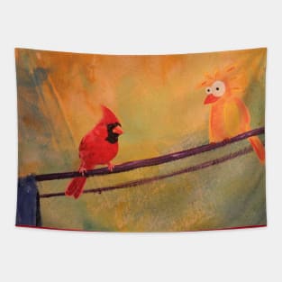 Two Birds on a Wire Tapestry