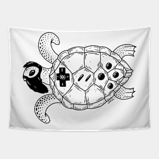 Strange Head Turtle Tapestry