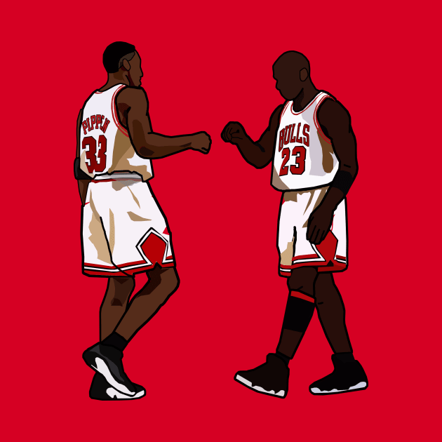 Michael Jordan And Scottie Pippen Throwback Chicago Bulls NBA by xavierjfong