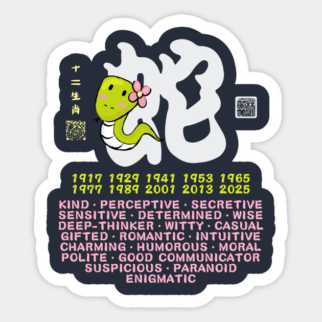 Cute Snake Chinese Zodiac Animal Personality Trait Year Of The