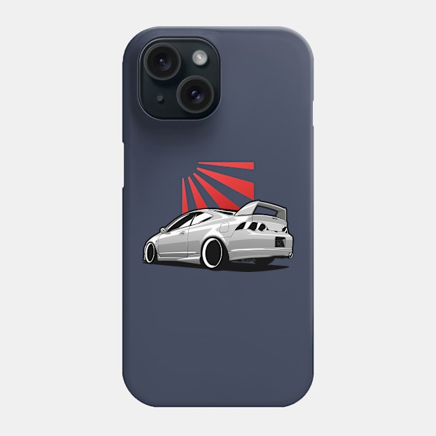 White Integra Acura RSX Phone Case by KaroCars