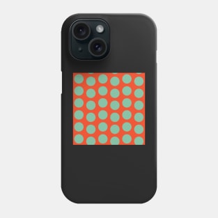 Coral Blue Polka Dot Offset Repeat Pattern Phone Case