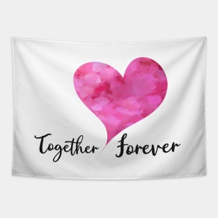 Together Forever with Pink Watercolor Heart - Love Celebrations Tapestry