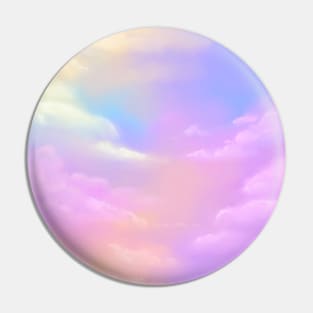 Pastel Rainbow Kawaii Sky Clouds Pin