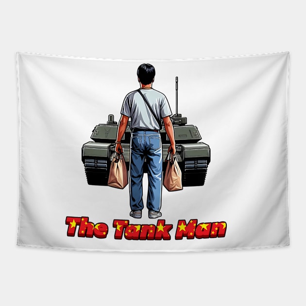 Tank Man Tapestry by Rawlifegraphic