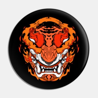 Flames tiger Pin