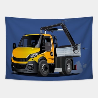 Cartoon Lkw Truck with Crane Tapestry