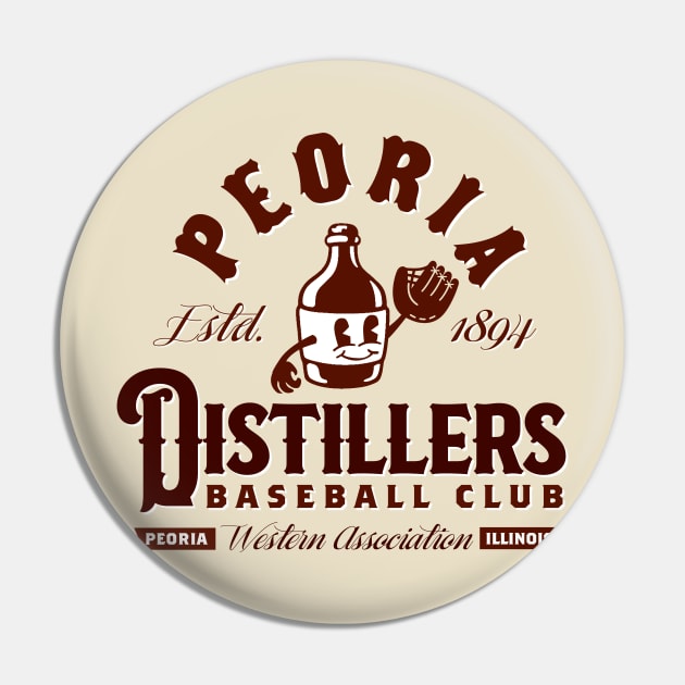 Peoria Distiller Baseball Pin by MindsparkCreative