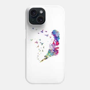 Little birds flying from feather Phone Case