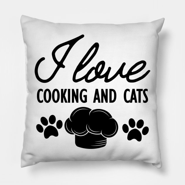 Cook - I love cooking and cats Pillow by KC Happy Shop