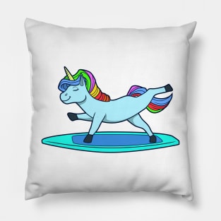 Cartoon Unicorn Does SUP Yoga Pillow